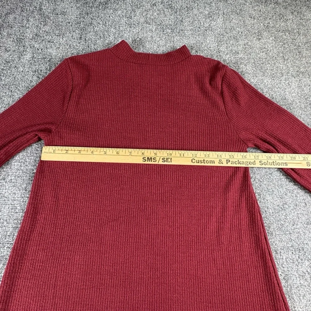 Old Navy Dress Girls XXL 18 Red Ribbed Knit A-Line Long Sleeve NWT